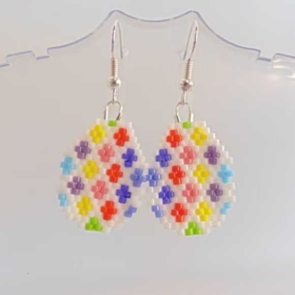 Easter Egg Earrings, Easter Earrings for Girls - Picture 2 of 3